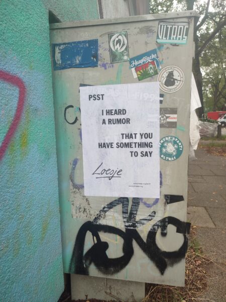 Loesje poster on the streets of Bremen